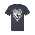 thumbnail image 2 of Drawn Tribal Wolf Animal Lover Men's Graphic T-Shirt, Vintage Heather Navy, Medium, 2 of 3