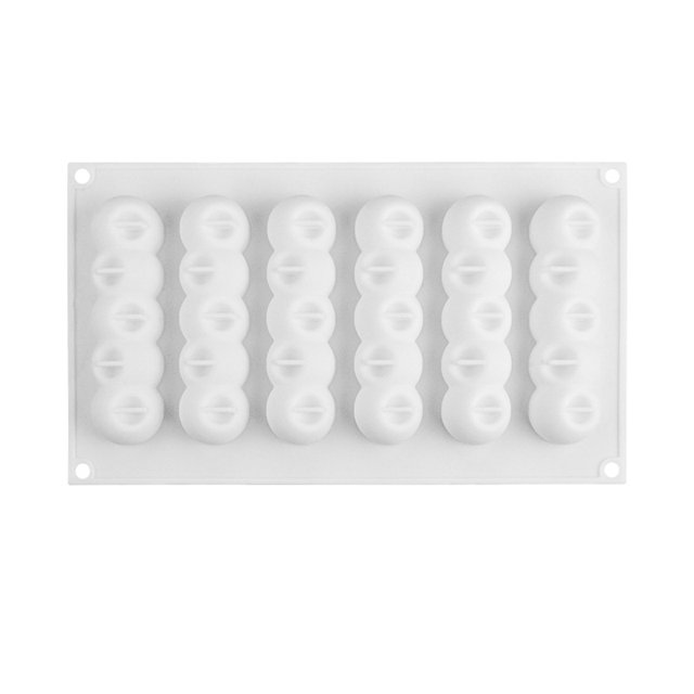 Molde de pastel de silicona, moldes 3D para postre de pastelería de chocolate helado, forma de bola cóncava de 6 agujeros