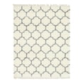 thumbnail image 3 of Unique Loom Hygge Shag Collection Area Rug - Trellis (8' x 10' Rectangle Ivory/Gray), 3 of 7