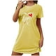 thumbnail image 2 of Camisón corto de talla grande para mujer, camisón de manga corta con estampado de pecho a la moda, camisón para mujer, 2 of 5