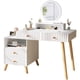 thumbnail image 4 of Mirror Chair Led Dressing Table Brown Bedroom Multifunctional Luxury Dressing Table Classic Charm Tocador Maquillaje Furniture My Lux Decor Round, 4 of 30