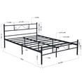thumbnail image 2 of Homy Casa New York Manhattan Industrial Metal Bed Frame 198x142x88.5cm Black, 2 of 5