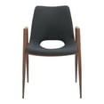thumbnail image 2 of Desi Dining Chair Black & Walnut Dining Chair, Modern Style, Plush and durable faux leather fabric, Plywood, Indoor Dining, 2 of 5