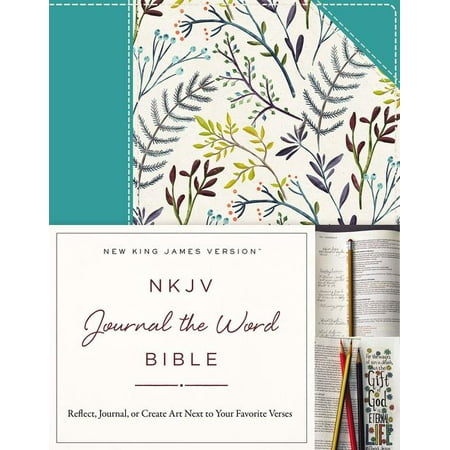 Heirloom Bible - NKJV, Journal the Word Bible, Hardcover, Blue Floral Cloth, Red Letter Edition : Reflect, Journal, or Create Art Next to Your Favorite Verses