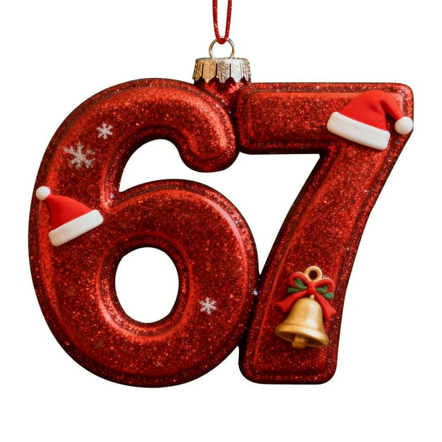 67 adornos navideños planos en 2D divertidos Six Seven Meme Decoración navideña Regalos para adolescentes y adultos amantes del humor