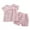 Pink, variant on Bovxnpu Girls 2 Piece Outfits, Girl Short Set Cute T-Shirt Shorts, Round Neck Short Sleeved Top Elastic Waisted Pants Breathable Pajamas Set 3 Years