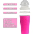 thumbnail image 3 of Ragnify Slushy Cup Slushie Maker Ice Cup Silica Cup Pinch Cup Summer Cooler Smoothies Cup Double Layer Squeeze Cup Slush Maker Cup Home DIY Smoothie Cup for Children and Adult(Pink ), 3 of 5