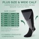 thumbnail image 3 of 3 pares de calcetines de compresión de talla grande para mujeres y hombres, medias de soporte hasta la rodilla con pantorrilla ancha, alta elasticidad, calcetines de presión deportivos y de fitness, 3 of 8