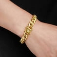 thumbnail image 2 of Men 14K Yellow Gold Bracelet 16mm Miami Cuban Link Charm Bracelet For Men, 2 of 8