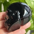 thumbnail image 5 of 2" Natural Obsidian gem skull Quartz Carved Crystal Skull Reiki Healing 1pc, 5 of 9