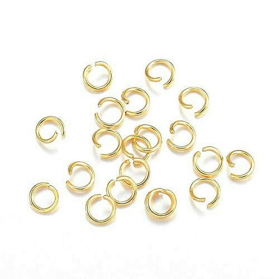 HDSupplies 100 Pieces - 304 Gold Tone Stainless Steel Jump Rings - 4mm - 22 Gauge (0.6mm Thickness)