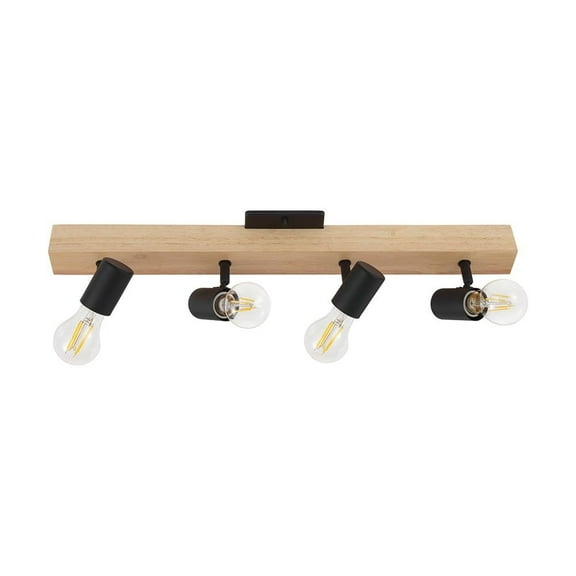 Eglo Lighting - Kingswood - 4 Light Track Light Black/Natural Finish - Eglo