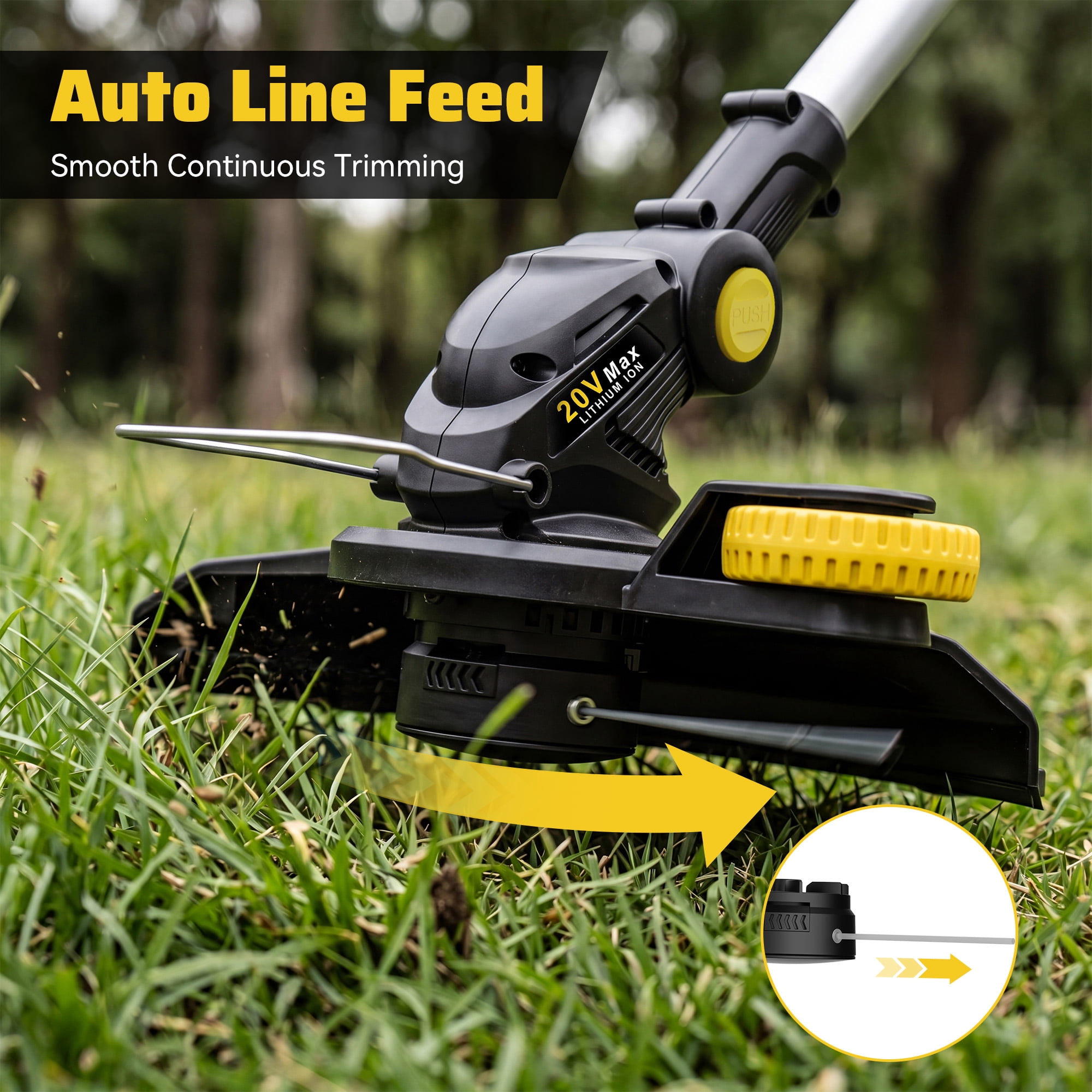 12-inch electric weed wacker & String Trimmer, 20V 4.0Ah Battery & Charger Included, Efficient Lawn Edger with Adjustable Cutting Head