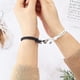 thumbnail image 2 of Pulseras de pareja, regalos de pareja para novio o novia, 2 piezas de colgante de corazón de amor a juego (negro + blanco), 2 of 4
