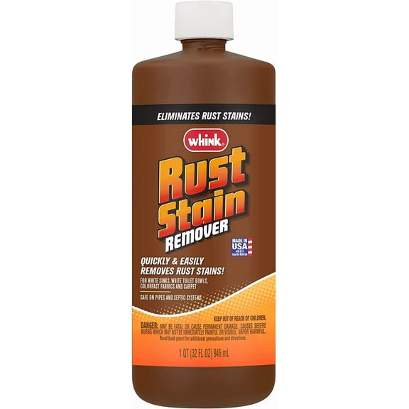 Whink Rust Stain Remover | Heavy-Duty Iron Stain Remover for White Toilets & Sinks, Colorfast Fabric & Carpets | 32 oz