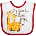 thumbnail image 3 of Inktastic My Grandma Loves Me Boys or Girls Baby Bib, 3 of 4