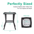 thumbnail image 4 of Tcbosik 2-Tier Outdoor Side Table, 17.9in Square End Table with Open Shelf, Wicker Bistro Table with Glass Top, Easy Assembly, Grey, 4 of 9
