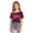 00-Wine#291, variant on Kiijoy Girls Casual T Shirt Letter Print Off The Shoulder Short Sleeve Tshirt, Black, Sizes 7-8