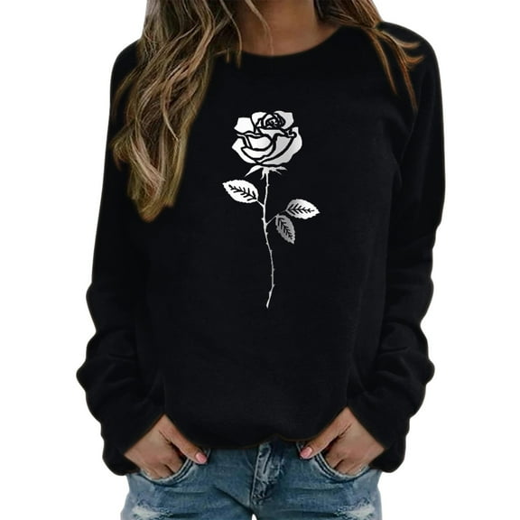Womens Pullover Casual Lightweight Womens Pullover Sweatshirt Cotton Loose Crewneck Women'S Top Womens Clearance Clothing