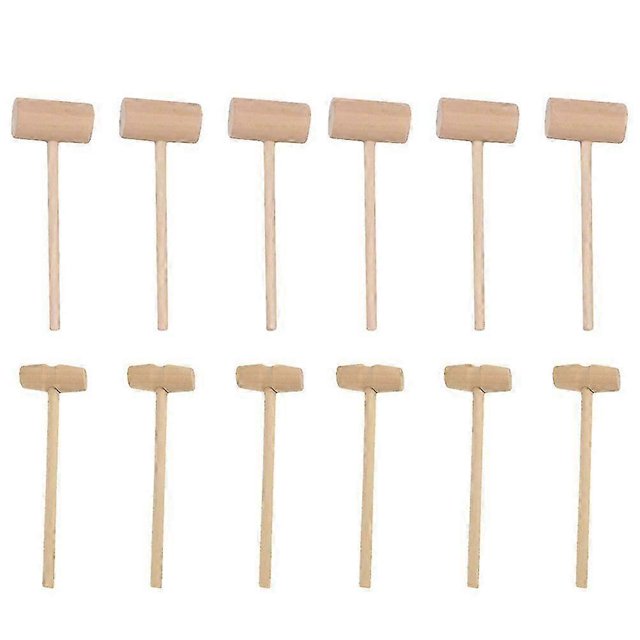 12Pcs Children Toy Hammers Mini Mallets Small Wood Hammer Toys for Children