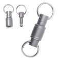 thumbnail image 2 of Titanium Alloy Keychain Detachable Car Key Holder 360° Swivel Quick Release Tool, 2 of 8