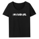 thumbnail image 5 of Camiseta de mujer con cuello redondo, camisetas de verano a la moda para el trabajo, regalo del día de San Valentín L, 5 of 9