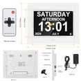 thumbnail image 2 of Crtynell Digital Day Calendar Clock Multifunctional Extra Large Dementia Digital Clock with 5 Alarms and Medication Reminders Impaired Vision Digital Clock (8" White), 2 of 9