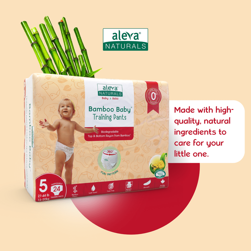 Aleva Naturals® Bamboo Baby Culottes d'entrainement, paq. économique (Taille 5) - 144 Format