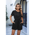 thumbnail image 5 of Short Sleeve Waist Rompers Black S, 5 of 9