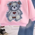 thumbnail image 5 of YEPGAR Infant Girls Suits Long Sleeve Printed Top Casual Pants Matching Outfit Autumn Cute Style Toddler Daily Sweatsuit (Pink, 4-5 Years), 5 of 5