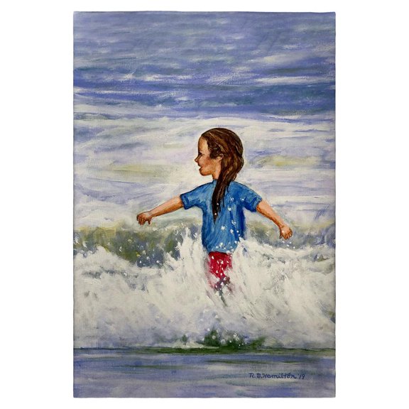 Betsy Drake Interiors Girl in Surf Guest Towel