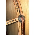 thumbnail image 4 of Bar H Equine Western Horse Genuine Leather Hand Tooled Headstall Tan, 4 of 4