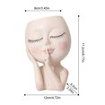 thumbnail image 2 of Macetero facial, macetero con cabeza, maceta de resina para plantas de interior y exterior (blanco), 2 of 6