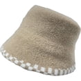 thumbnail image 6 of CoCopeaunts Bucket Hat for Women Solid Color Soft Wool Fisherman Hat Winter Wool Warm Fashion Plaid Brim Foldable Basin Hat, 6 of 8