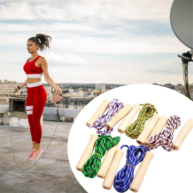 Jkkant Adjustable Cotton Jump Rope for Kids – Wooden Handle Skipping Rope for Outdoor Fun, Exercise & Children‘s Fitness Activity