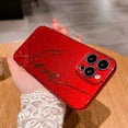thumbnail image 3 of Compatible with iPhone 14 Pro Max Case Cute, Glitter Bling Plating Letter Love Pattern Phone Case for iPhone 14 Pro Max 6.7'' Camera Protective Back Cover for Women Girl-Red, 3 of 7
