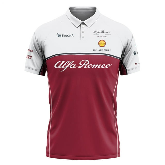 polo à Manches Courtes logo F1 d'Été pour Hommes, polo à Manches Courtes Imprimé en 3D