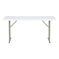 thumbnail image 6 of Norwood Commercial Furniture 5 ft Multipurpose Indoor Outdoor Heavy Duty Portable Blow Molded Plastic Folding Training Seminar Table 18" W x 60" L White, 6 of 10