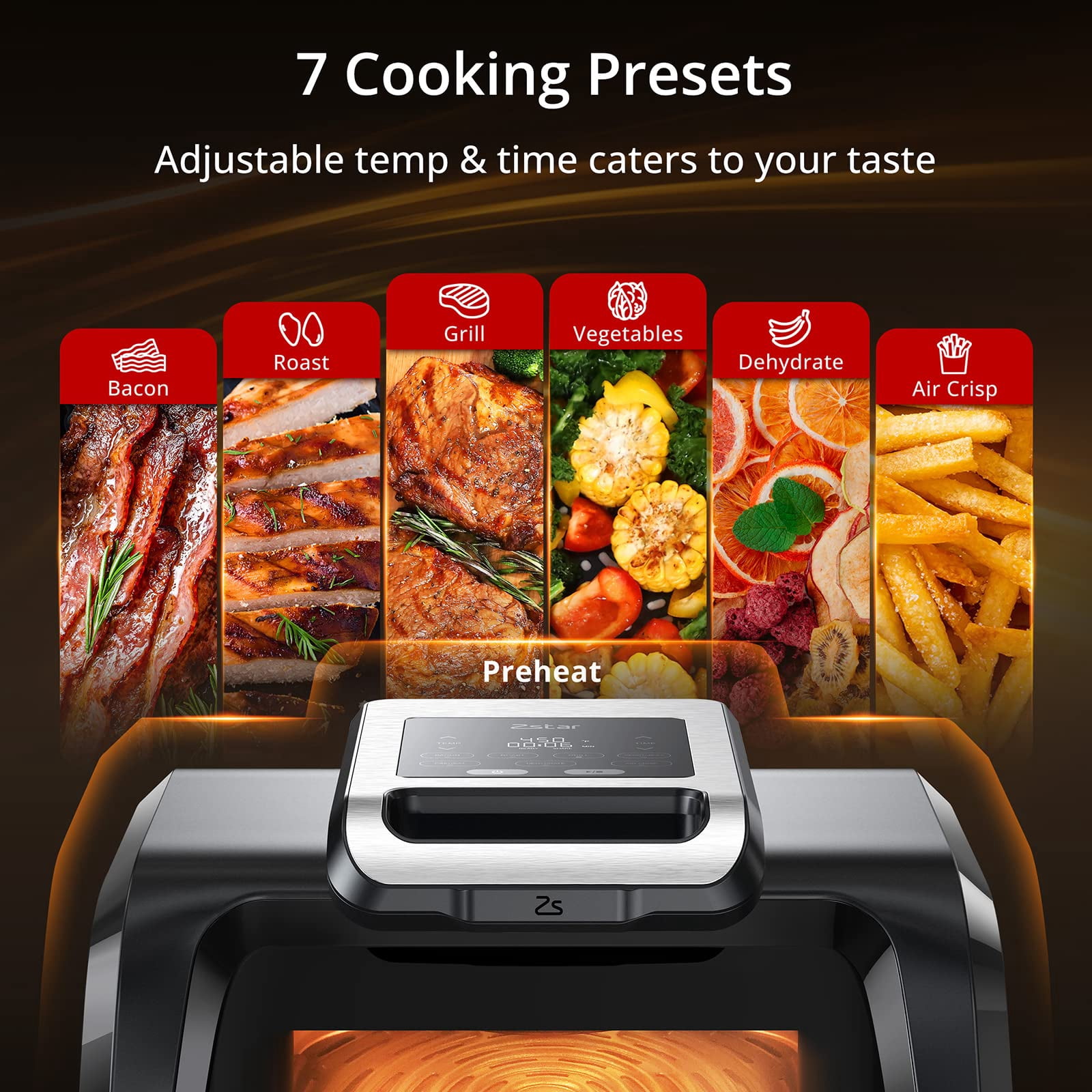 Indoor Grill Air Fryer Combo with See-Through Window&Non-Stick Removable Plates Grill up to 450°F 1750W Versatile Efficient and Healthy Grill and Baking Tray Combination