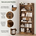 thumbnail image 5 of Yaheetech 6-Tier Modern Open Shelf Bookcase with Top Open Compartment & Anti-Toppling Device, Rustic Brown, 5 of 10