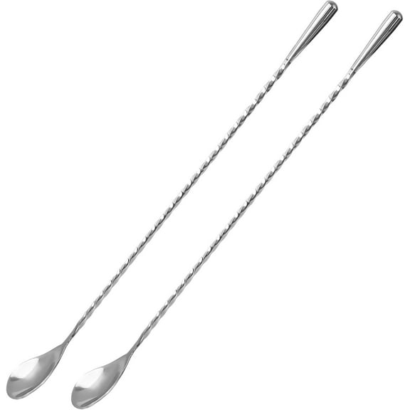 2 Pack Bar Spoon, Cocktail Stirrers, Long Spoons for Stirring, 12 inch Spiral Stir Spoon for Bartenders, Home Bar Mixing Cocktail Making