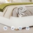 thumbnail image 3 of Minimalist Cloud Bed Frame - Soft Boucle Upholstery, Low Platform, Solidified Wood Legs, No Headboard, No Box Spring Needed, Quiet & Easy Assembly, 3 of 8