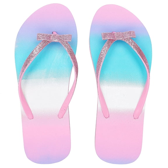 Girls Flip Flop Sandals - Little/Big Kids Animal Fruit Print, Easy-On Slide Thong Summer Beach Water Shoes