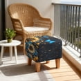 thumbnail image 4 of SCRAWLGOD Sunflower Daisy Butterfly Stars Print Footstool Slipcover, Anti Slip Square Slipcover with Elastic Bottom Thick Footstool Protection Universal Fit for Most Footrest Sofa, 4 of 7