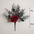 thumbnail image 7 of Halloween Rose Leaves Branch Fake Plants Outdoor, Autumn Artificial Plants with Black Branch Leaves, Faux Rose Withered Branch for Halloween Thanksgiving Home Deocr, 7 of 7