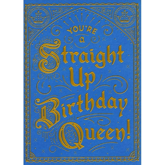 RSVP Straight Up Birthday Queen Feminine Birthday Card for Her : Woman