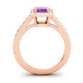 thumbnail image 4 of 2.95 Ct (F-G/VS1) Natural Diamond Amethyst Gemstone Beautiful Wedding Ring for Ladies 14K Rose Gold Size 3 by Diamond-Capitals, 4 of 8