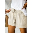 thumbnail image 6 of Women's Shorts Comfortable Drawstring Elastic Waist Cotton Linen Lightweight Summer Shorts, 6 of 6