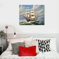 thumbnail image 4 of Nawypu Vintage Ocean Sailing Ship Poster Canvas Print Wall Art Holiday Gift Bathroom Living Room Bedroom Home Decor, 4 of 4