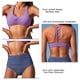thumbnail image 3 of Traje de baño de dos piezas Sin espalda Color puro Talle alto Frente Fruncido Bikini Traje de baño para fiesta en la playa Surf Púrpura L, 3 of 4